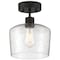 Access Lighting Port Nine Chardonnay, Chardonnay LED SemiFlush, Matte Black Finish, Seeded Glass 63147LEDDLP-MBL/SDG - alternate 1